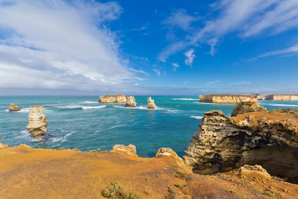 Felsformationen in der Bay of Islands an der Great Ocean Road in Australien