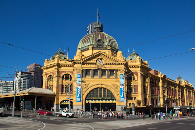 Die Flinders Street Station in Melbourne