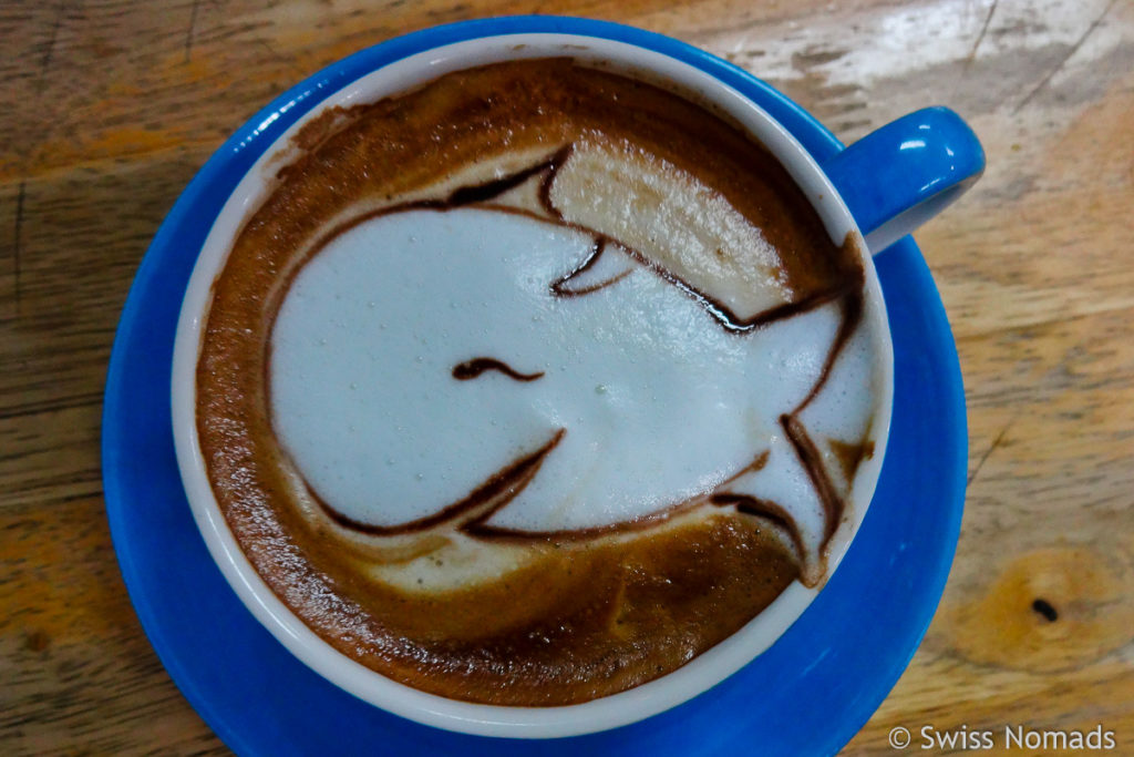 Liebstes Cafe in Chiang Mai Latte Art Fisch