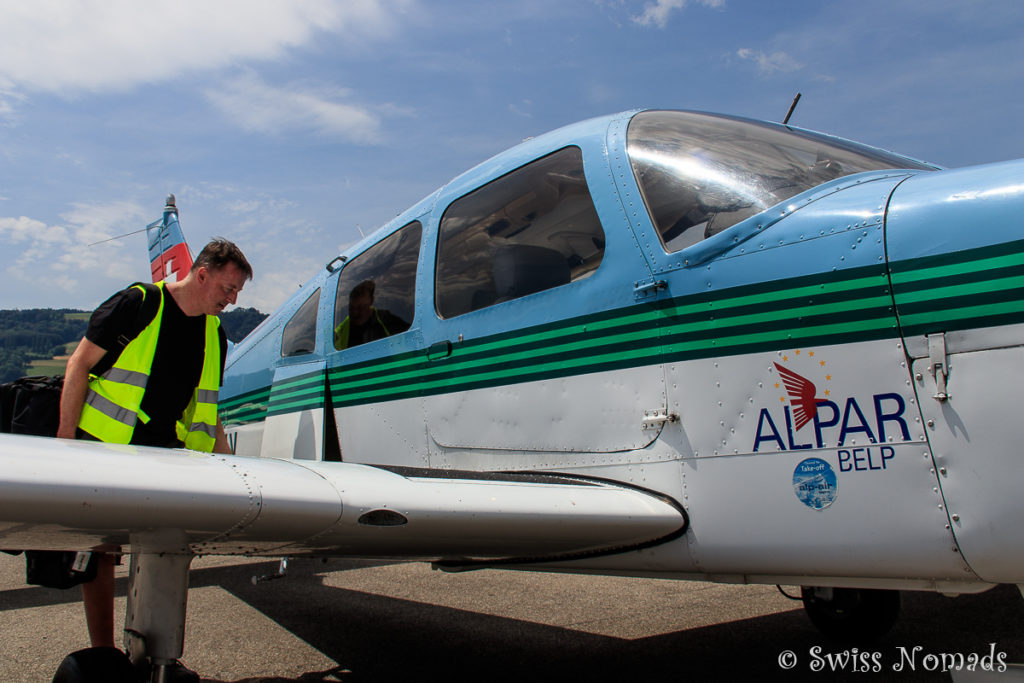 Inspektion des Flugzeuges von aussen
