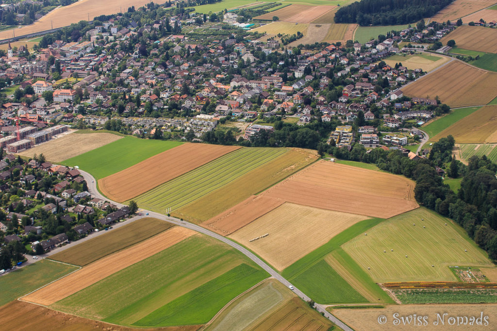 Beim Landeanflug über Münsigen