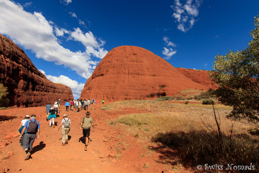 Der Walpa Gorge Walk bei den Kata Tjuta ist bei Reisegruppen sehr beliebt