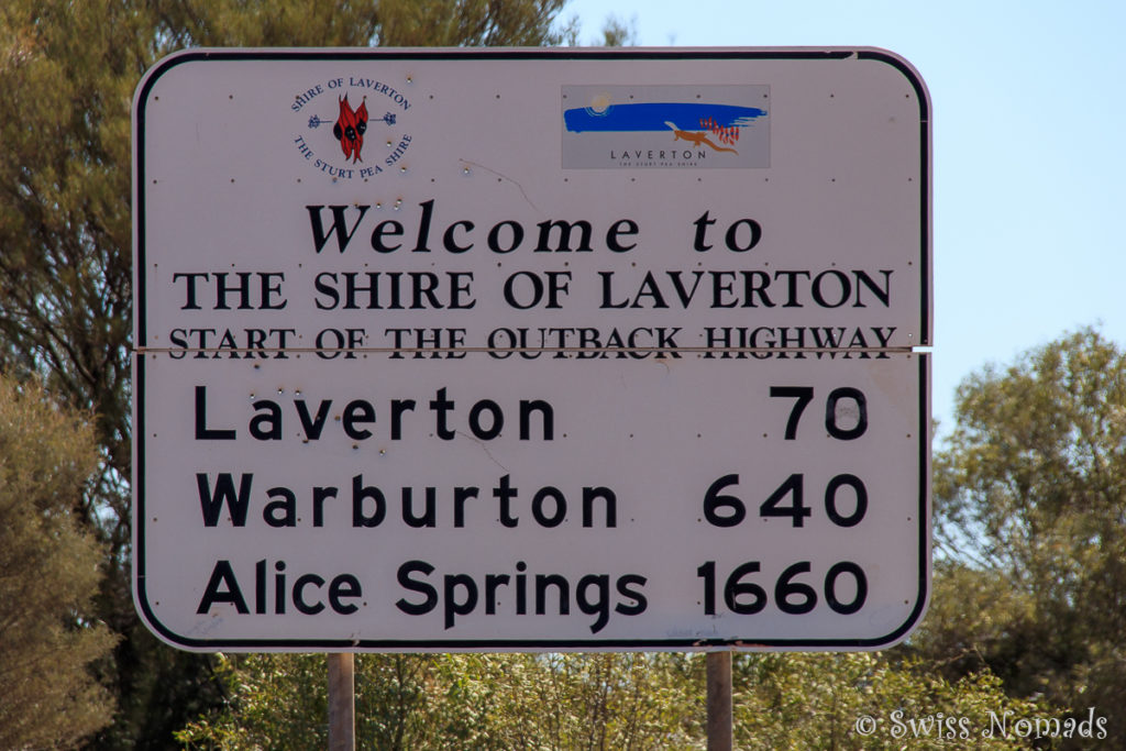 Strassenschild des Outback Ways