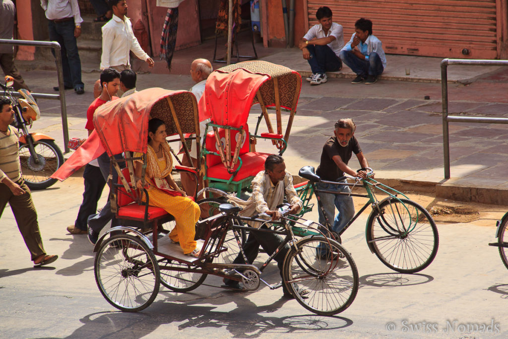 Die Fahrrad Rikschas in Jaipur