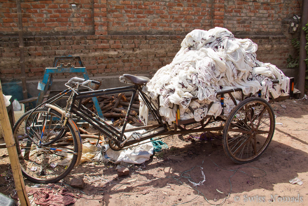 Die einfachen Transportmittel in Indien