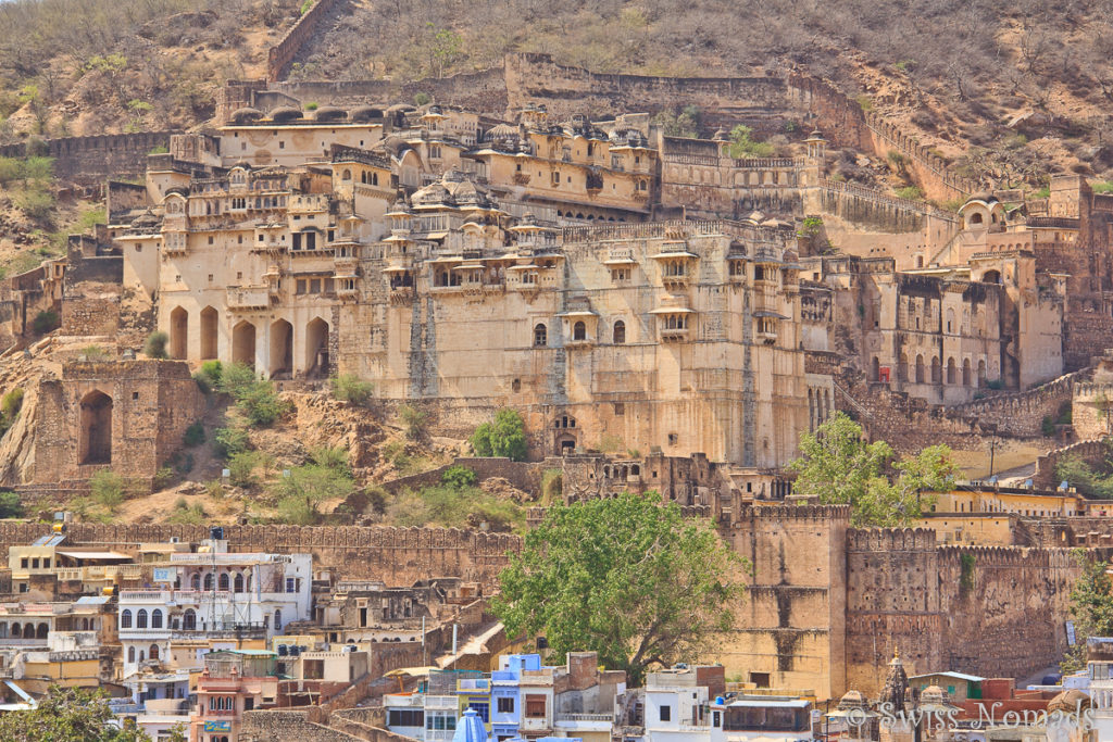 Das Taragarh Fort in Bundi von der Dachterrasse unseres Havelis