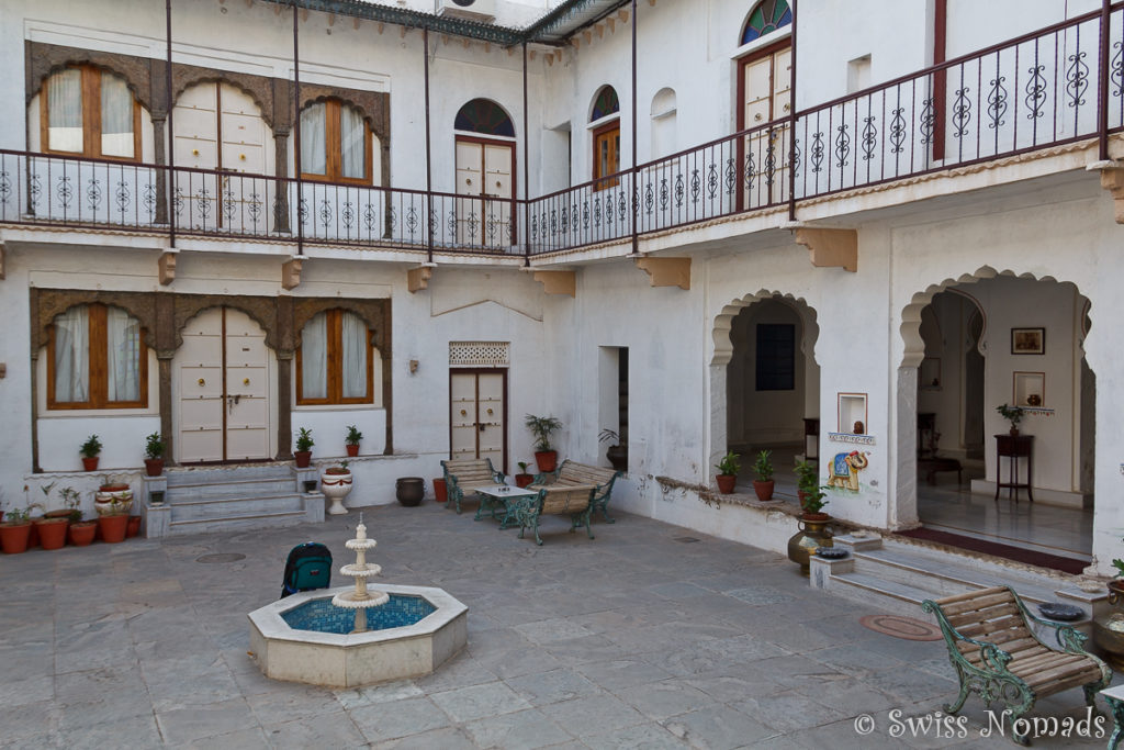 Der schöne Innenhof unseres Haveli in Bundi