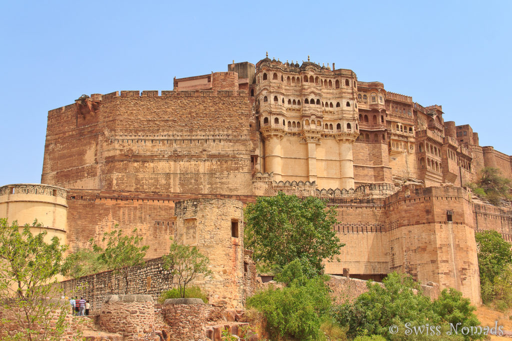 Das Mehrangarh Fort in Jodhpur von der Rückseite