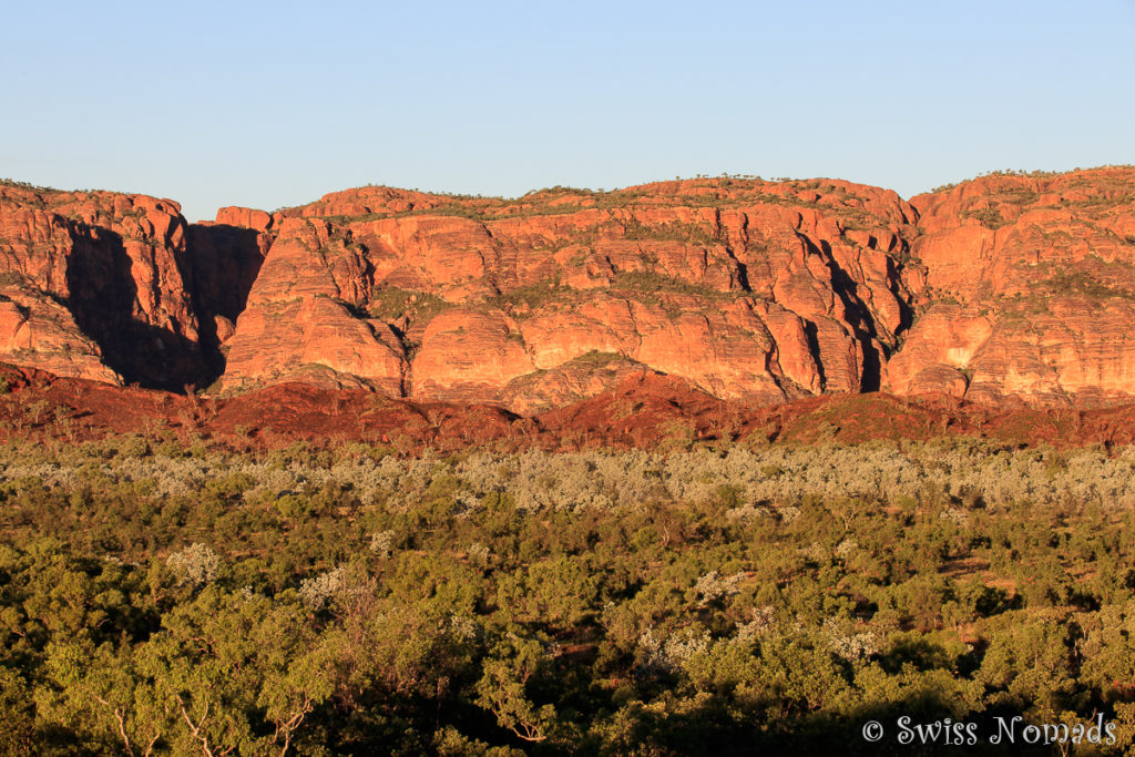 Der Sonnenuntergang an den Hügeln der Bungle Bungles Range