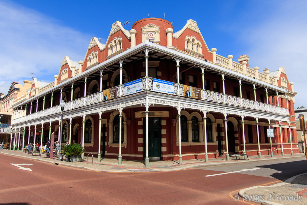 Die schön restaurierten Gebäude in Fremantle, Westaustralien