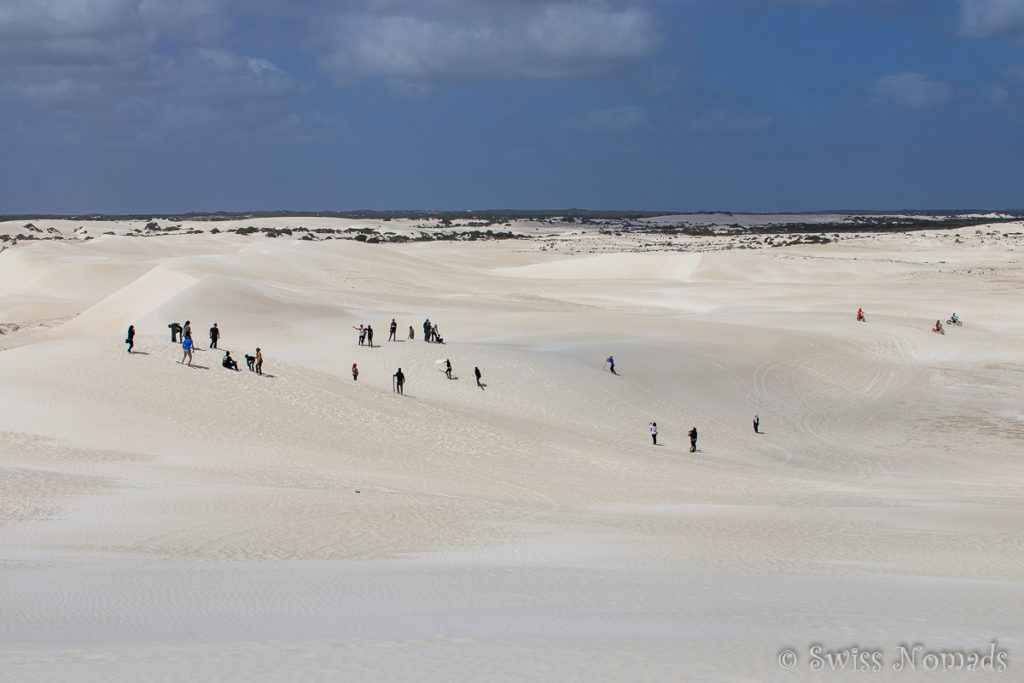 Die riesigen, schneeweissen Sanddünen in Lancelin