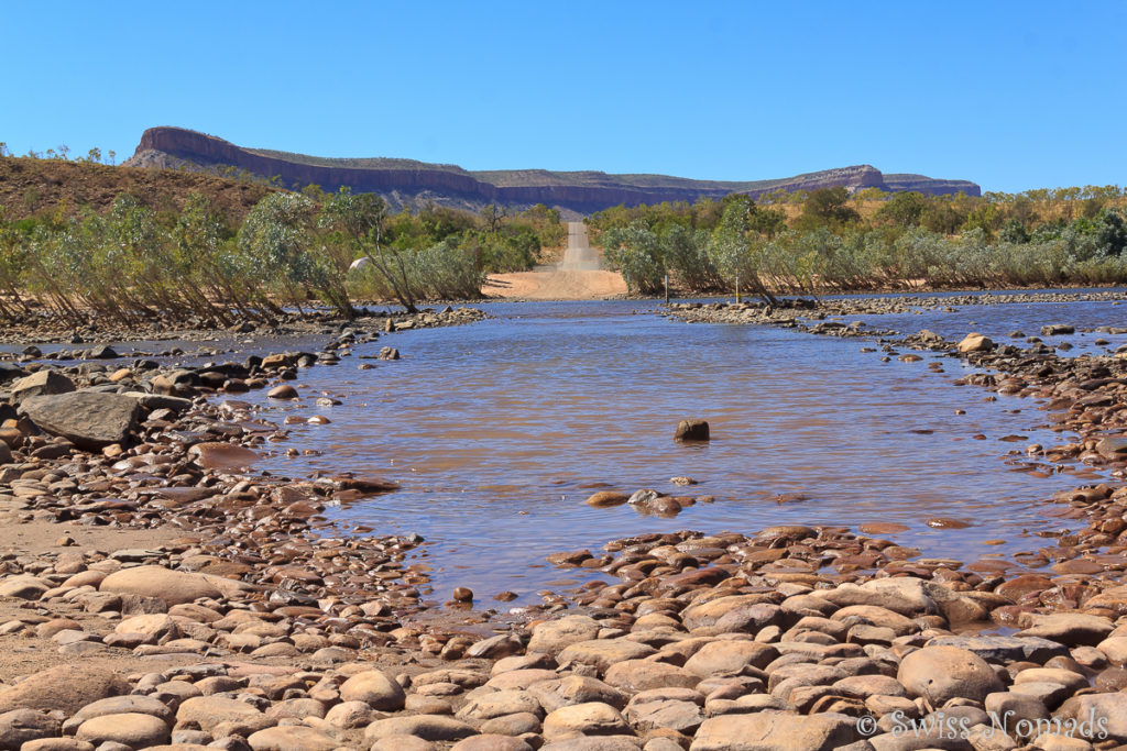 Die Furt durch den Pentecost River entlang der Gibb River Road