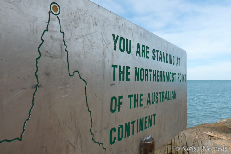 Schild am Cape York, dem nördlichsten Punkt von Australien
