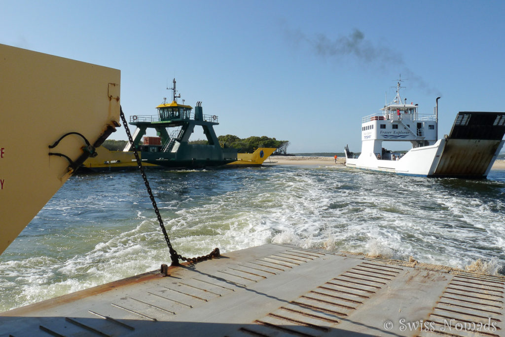 Auf der Manta Ray Fähre von Fraser Island zum Festland