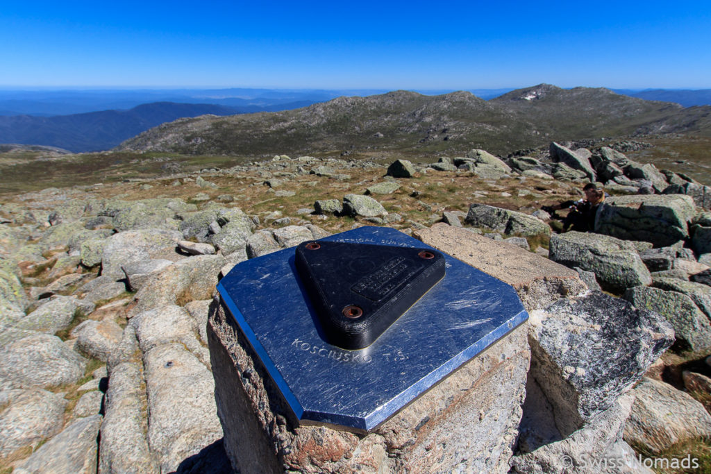 Auf dem Gipfel des Mount Kosciuscko, dem Höchsten Berg von Australien