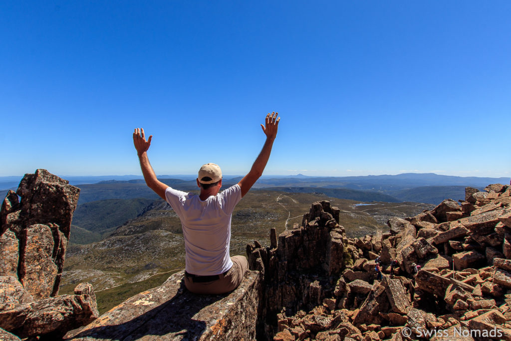 Marcel auf dem Summit des Cradle Mountains