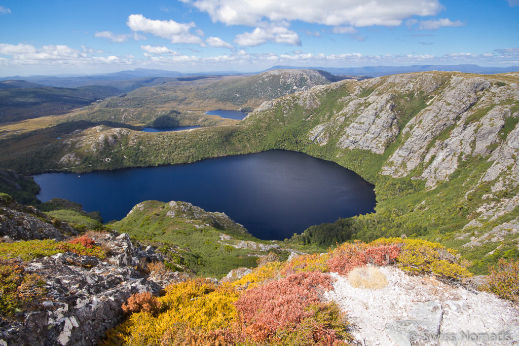 Aussicht vom Marions Lookout über den Dove Lake im Cradle Mountain Nationalpark