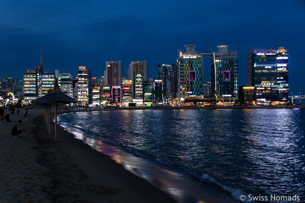 Gwangalli Beach Abendstimmung Busan in Südkorea