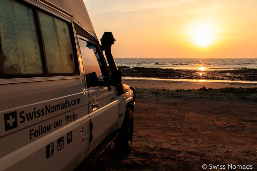 Sonnenuntergang bei Camping in Südkorea