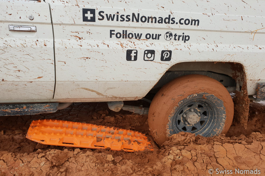 Maxtrax Sandbleche im Schlamm der Gobi Wüste