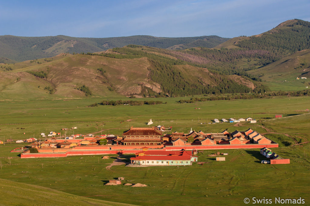 Das Amarbayasgalant Kloster in der Mongolei am Abend