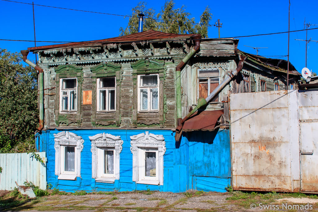 Bunte Holz Häuser in Wladimir Russland