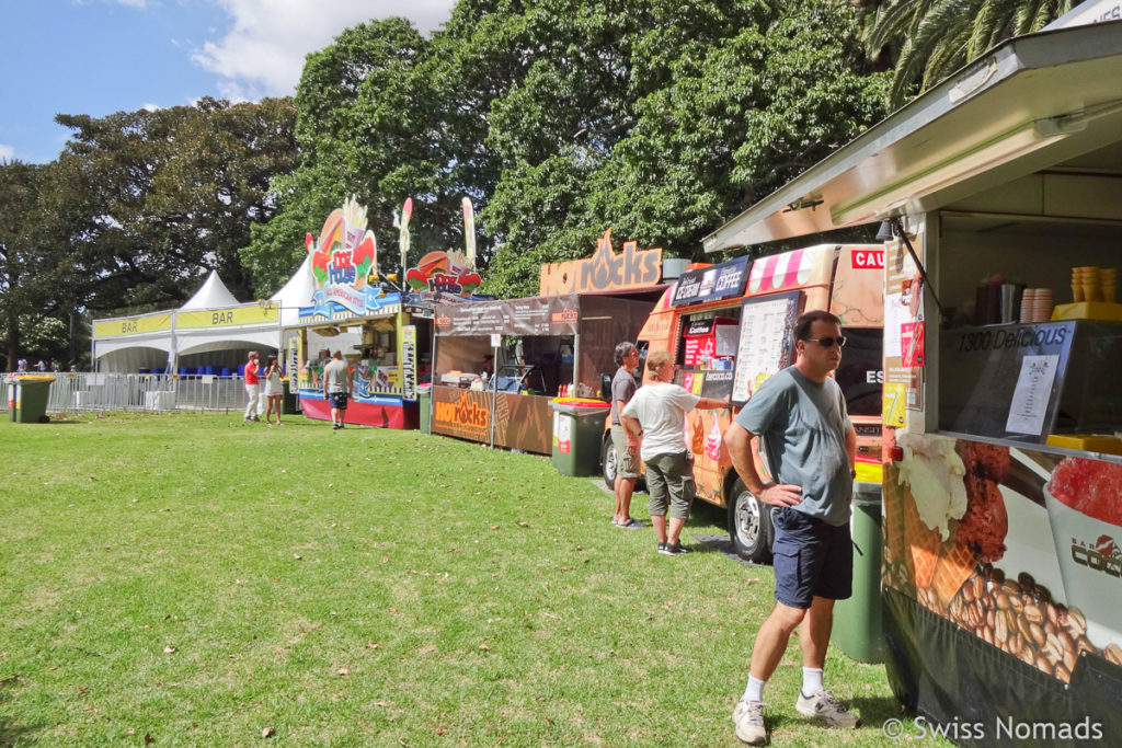 Essbuden an Silvester in Sydney