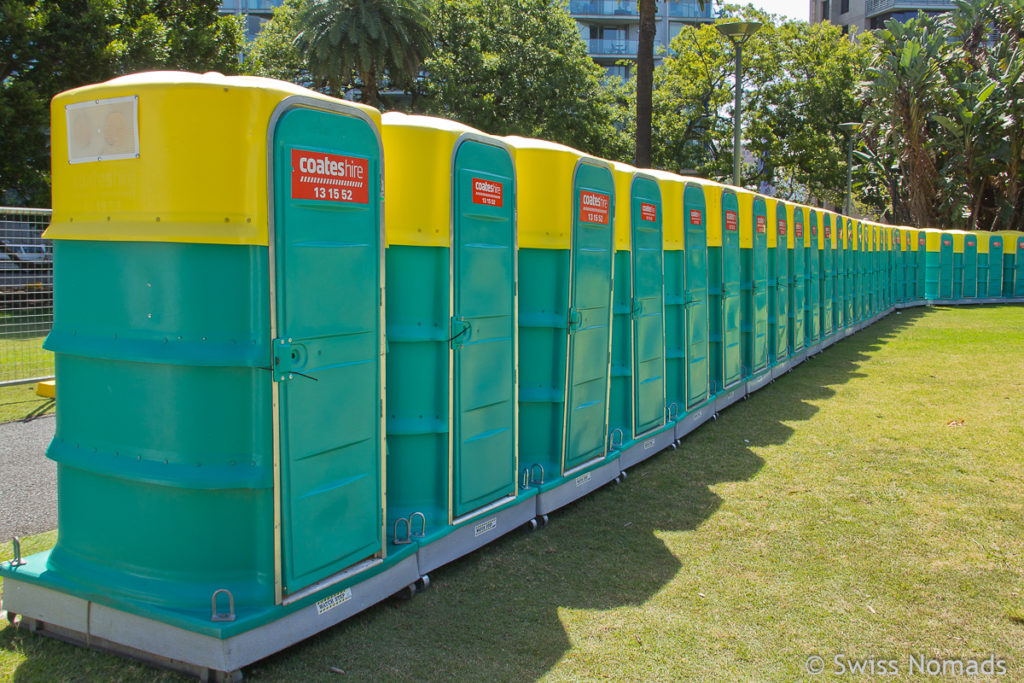 Toiletten im Botanischen Garten Silvester in Sydney