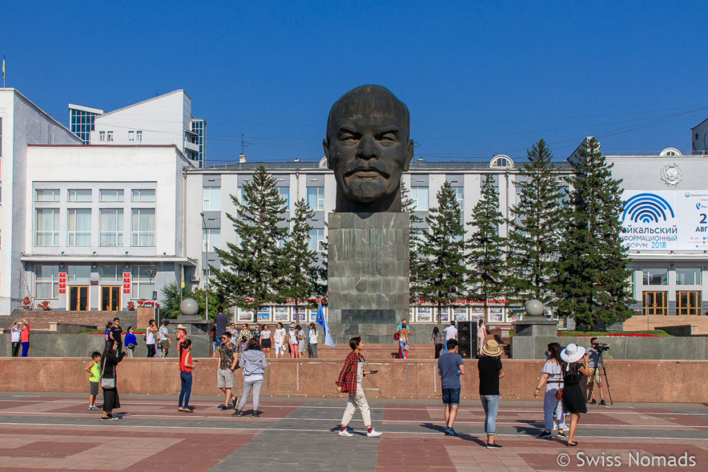 Lenin Denkmal in Ulan Ude entlang des Russland Roadtrips