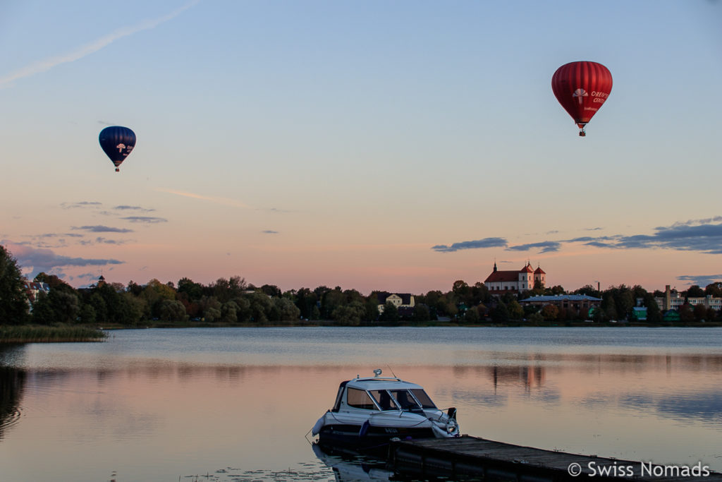 Aussicht beim campen in Trakai in Litauen