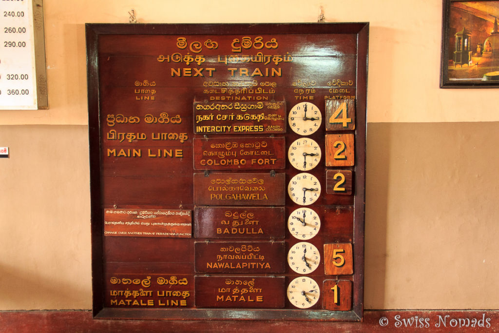 Anzeige Bahnho Kandy Sr Lanka