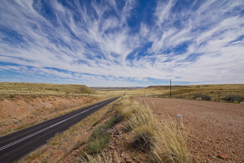 Strasse Richtung Süden von Namibia