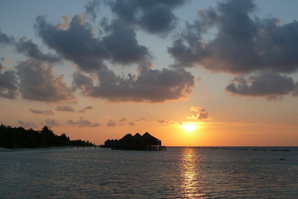 Sonnen Untergang auf den Malediven