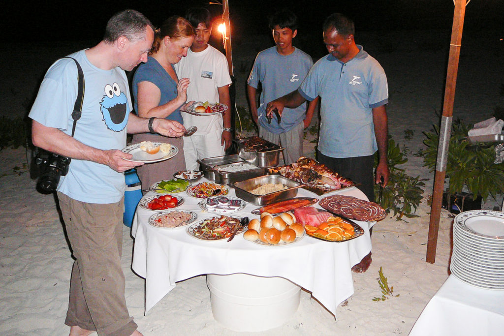 Abendessen am Strand