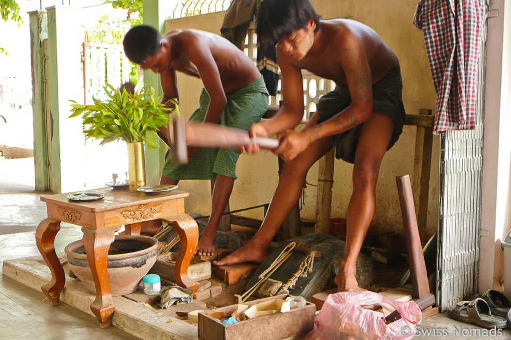 Blatt Gold Werkstatt in Mandalay