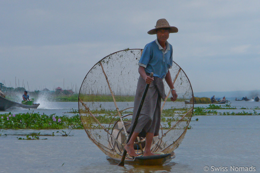 Einbein Fischer auf dem Inle-See