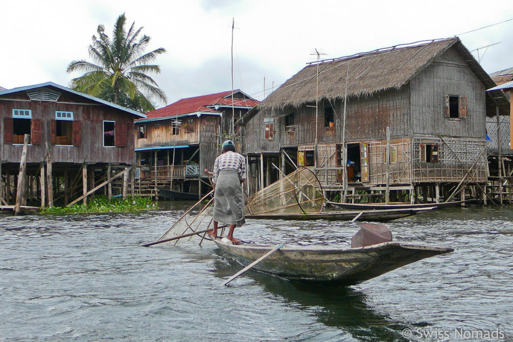 Pfahlbauten der Fischer am Inle-See