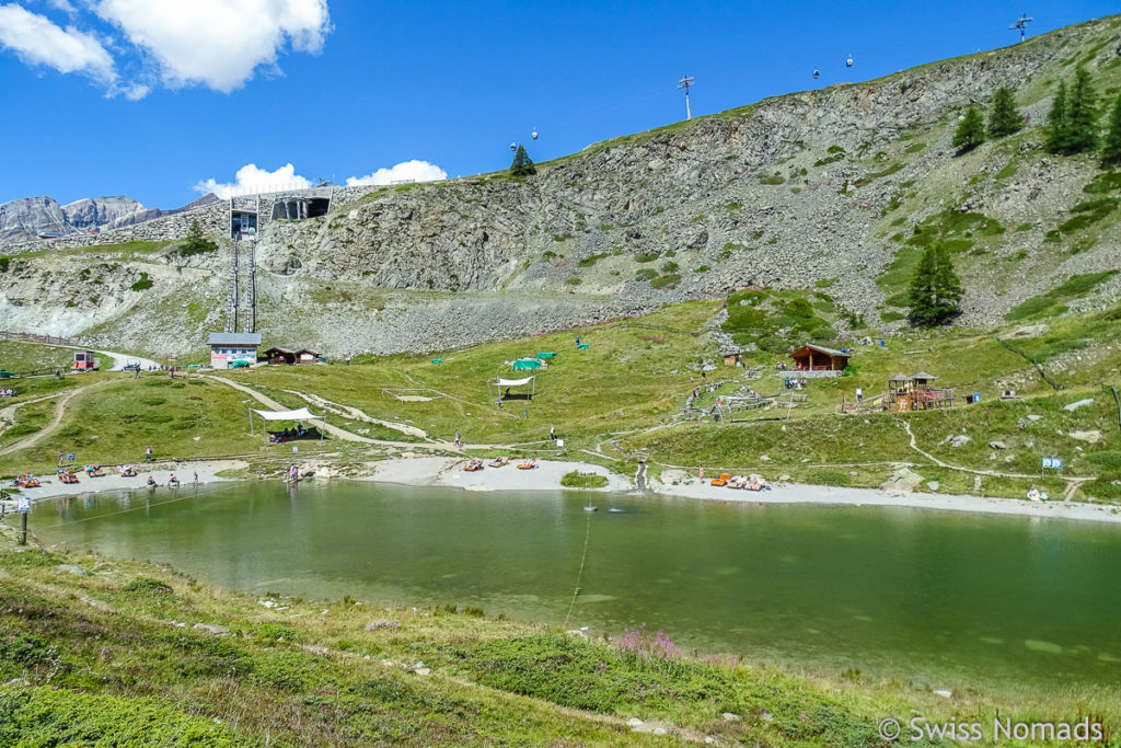 Aussicht auf den Leisee im Wallis