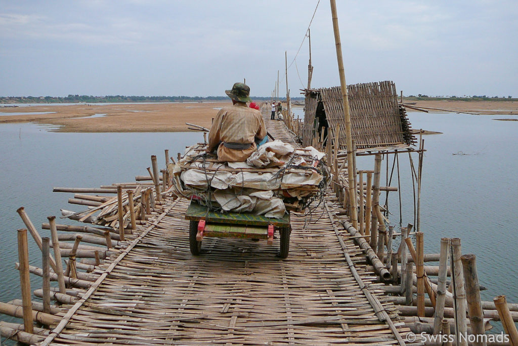 Bambus Brücke in Kampong Cham