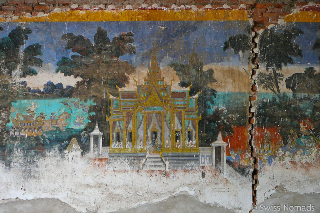 Wandmalerei in der Silber Pagode in Phnom Penh 