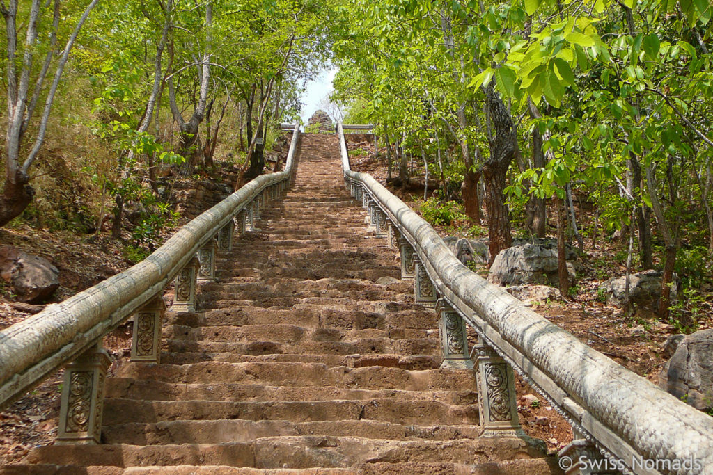 Treppe zum Wat Banan in Battambang