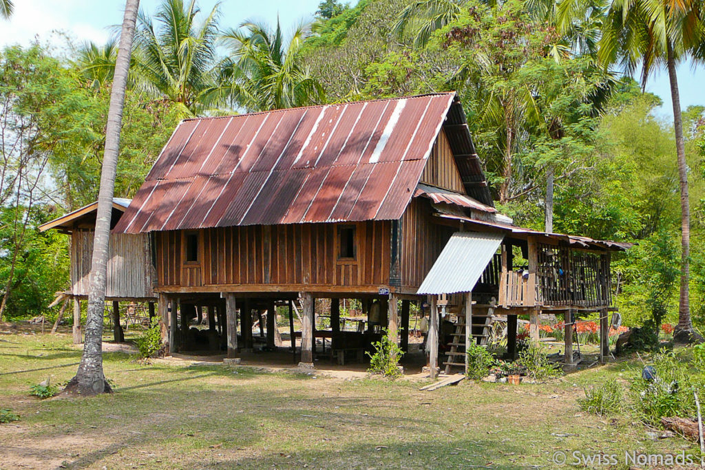 Wohnhaus auf Don Det bei Si Phan Don