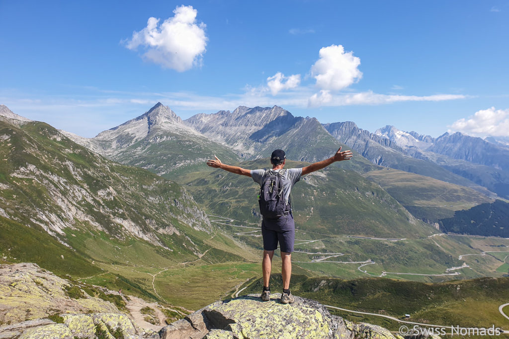 Aussicht beim wandern zur Rheinquelle