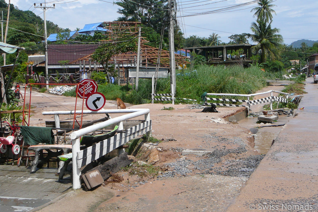 Hochwasser Schäden auf Koh Tao