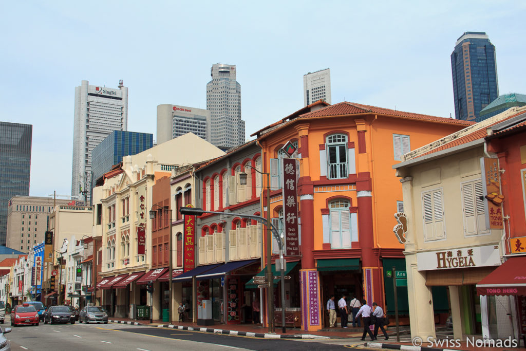 Strasse im China Town in Singapur
