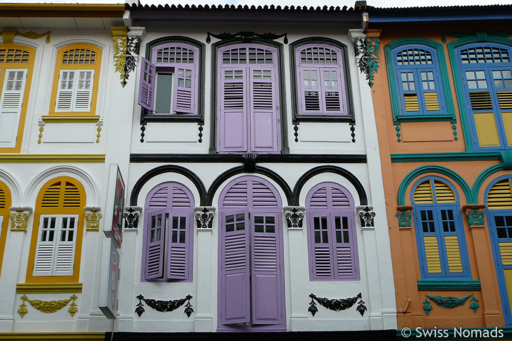 Hausfassaden in Singapur Sehenswürdigkeiten