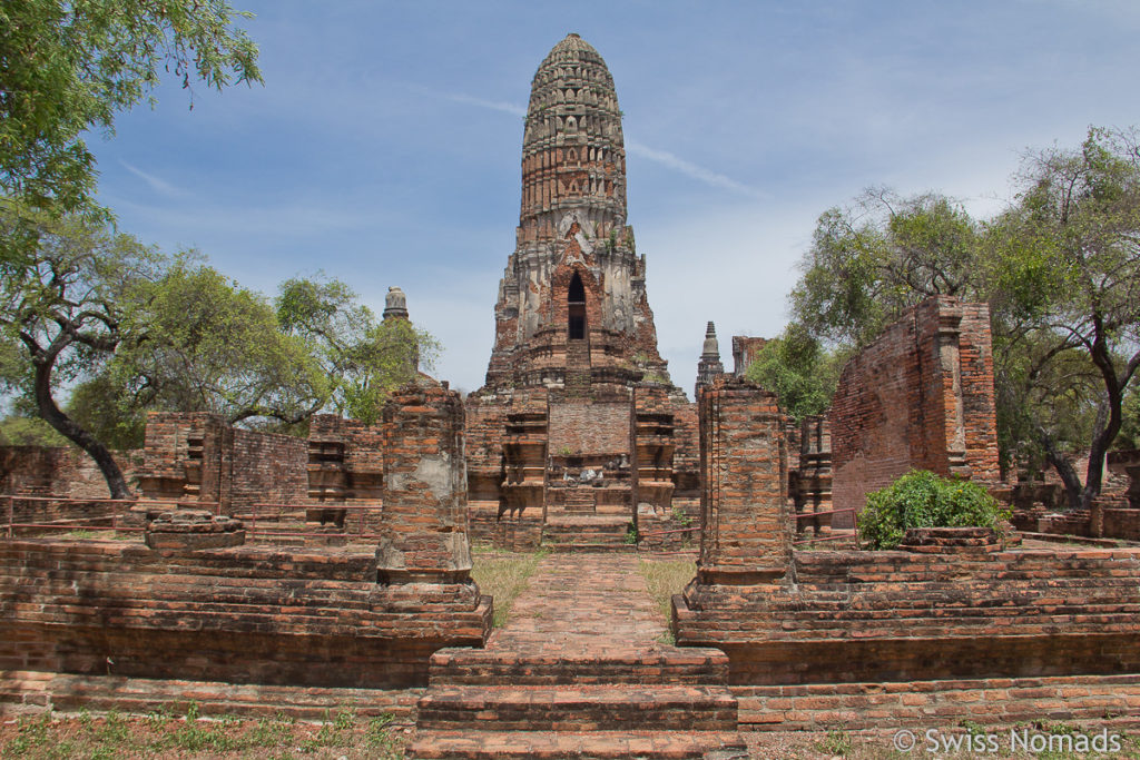 Prang im Wat Pra Ram in Ayutthaya