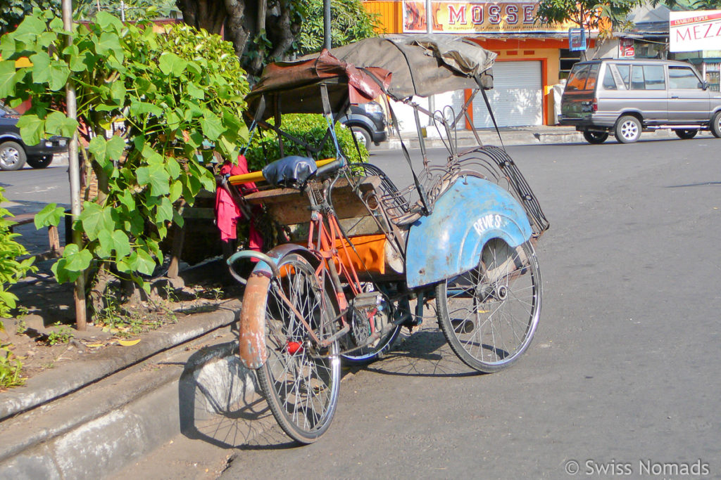 Becak Fahrrad-Rikscha in Solo