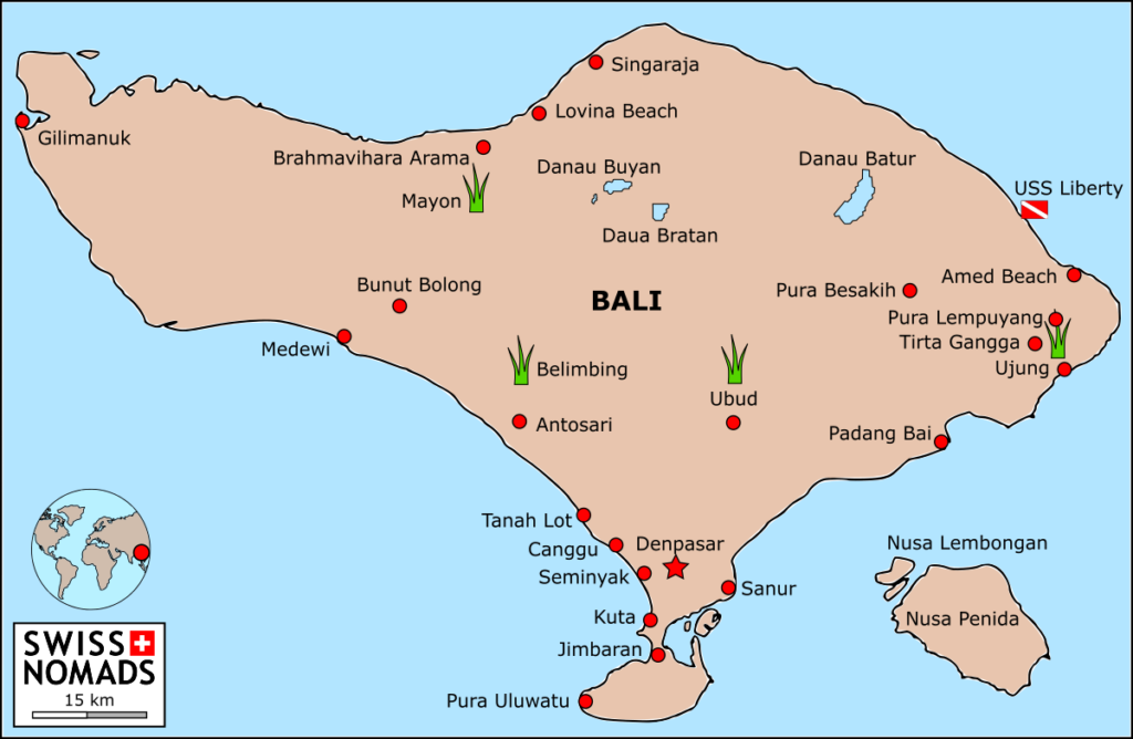 Bali Indonesien Karte