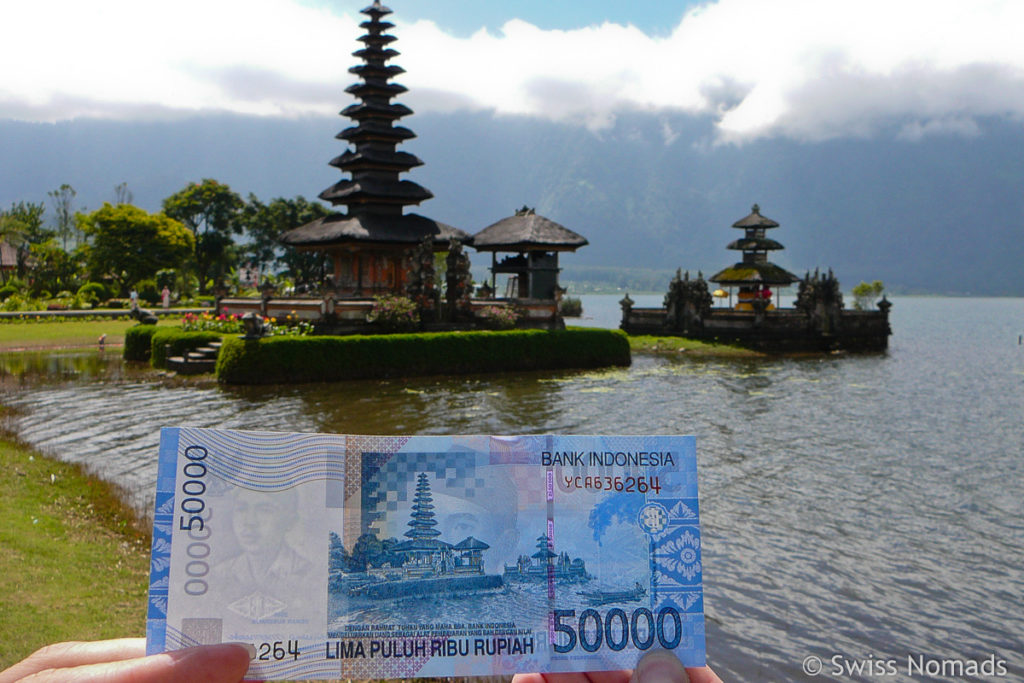 Pura Ulun Danu Bratan in Nord Bali auf Geldschein